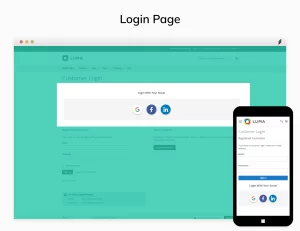 socia login buttion on landing page