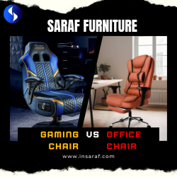 There are pros and cons in both gaming chairs and office chairs. Saraf Furniture is a store that deals in furniture and in particular we have various types of seating facilities.