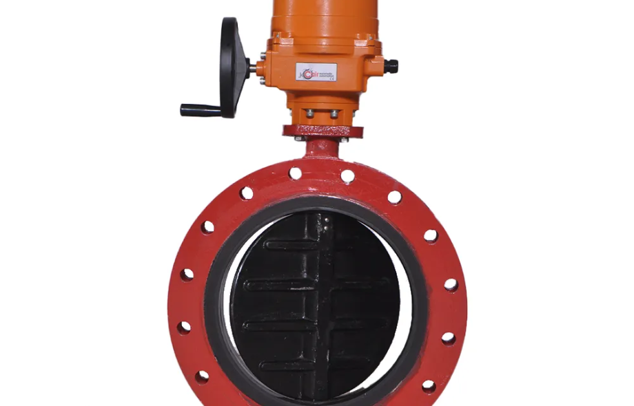 MOTORISED RUBBER LINED DOUBLE FLANGED BUTTERFLY VALVE WITH ELECTRICAL ACTUATOR