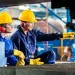 Workers working on construction site