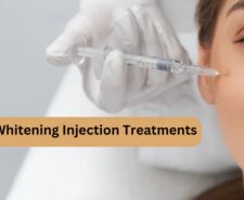 whitening injection of the face of the beautiful lady injected