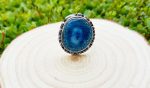 A Cute Gift of Blue Agate Ring For Your first Anniversary