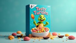 cereal with frog on box