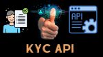A digital KYC API system verifying user identity through biometric authentication and document checks.