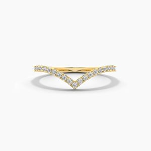 Diamond V Shaped Matching Curved Band