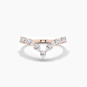 Lab Grown Pear Shaped Curved Wedding Band