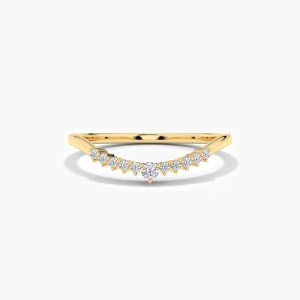 Yellow Gold Curved Diamond Anniversary Band