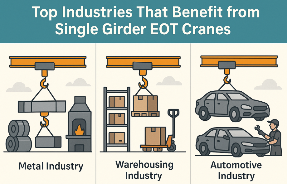 Top Industries That Benefit from Single Girder EOT Cranes