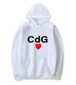 CDG Red Heart Front Print hoodie